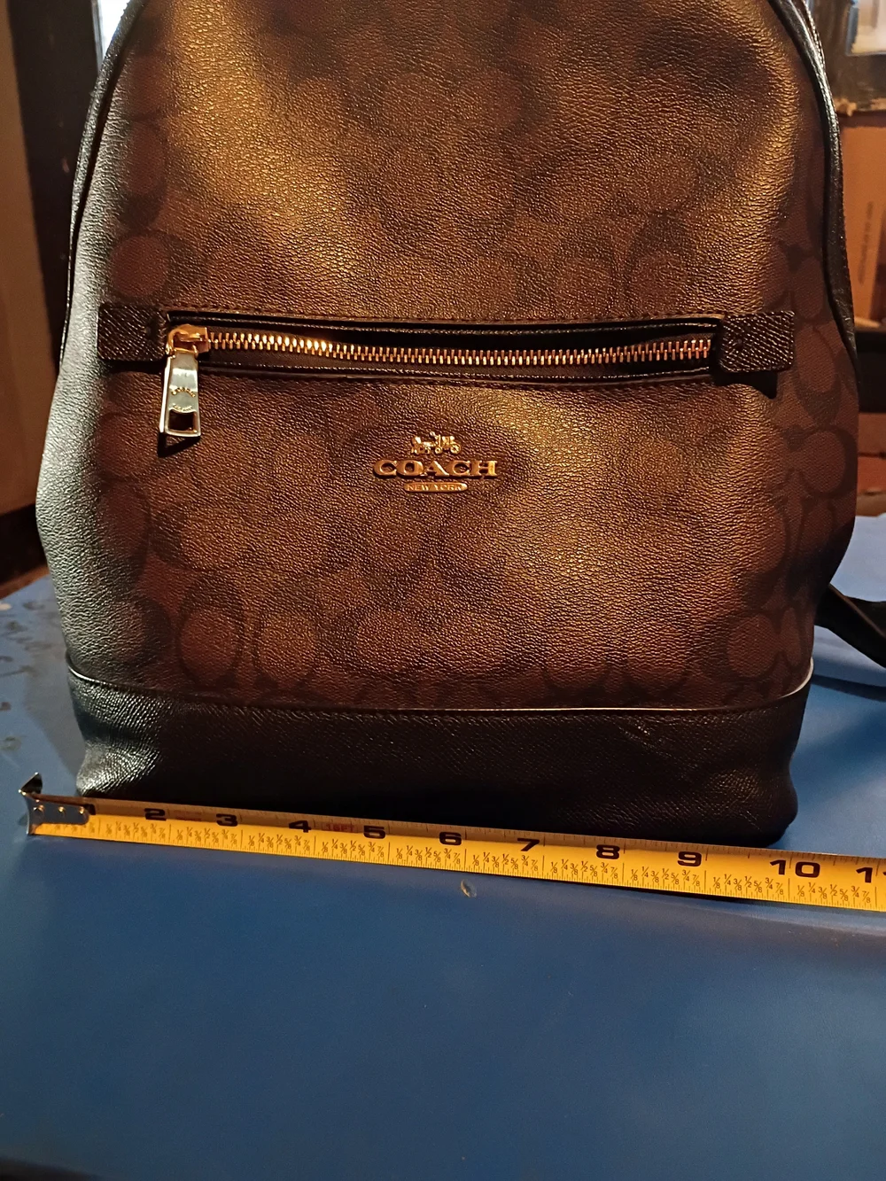 COACH Brown Signature Canvas Backpack